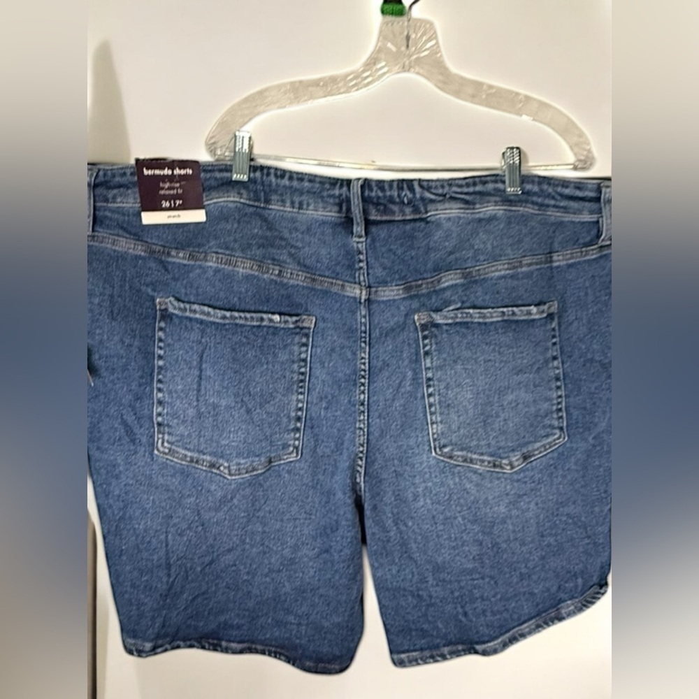 AVA & VIV High Rise Bermuda Shorts Size 49 Relaxed Fit Denim - Picture 2 of 13